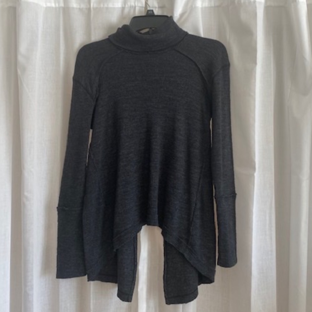 Gray Free People open back sweater We the Free
